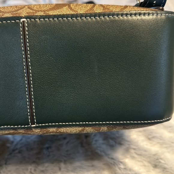 Coach Green & Brown Monogram Small Backpack Like New With Gold Hardware - Picture 10 of 11